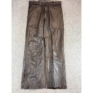 VINTAGE Harley Davidson Hein Gericke Leather Moto Pants Mens 34 Black Motorcycle